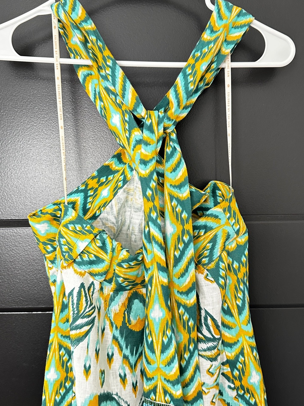 FARM Rio Green, Yellow & White Halter Maxi Dress - Picture 5 of 8